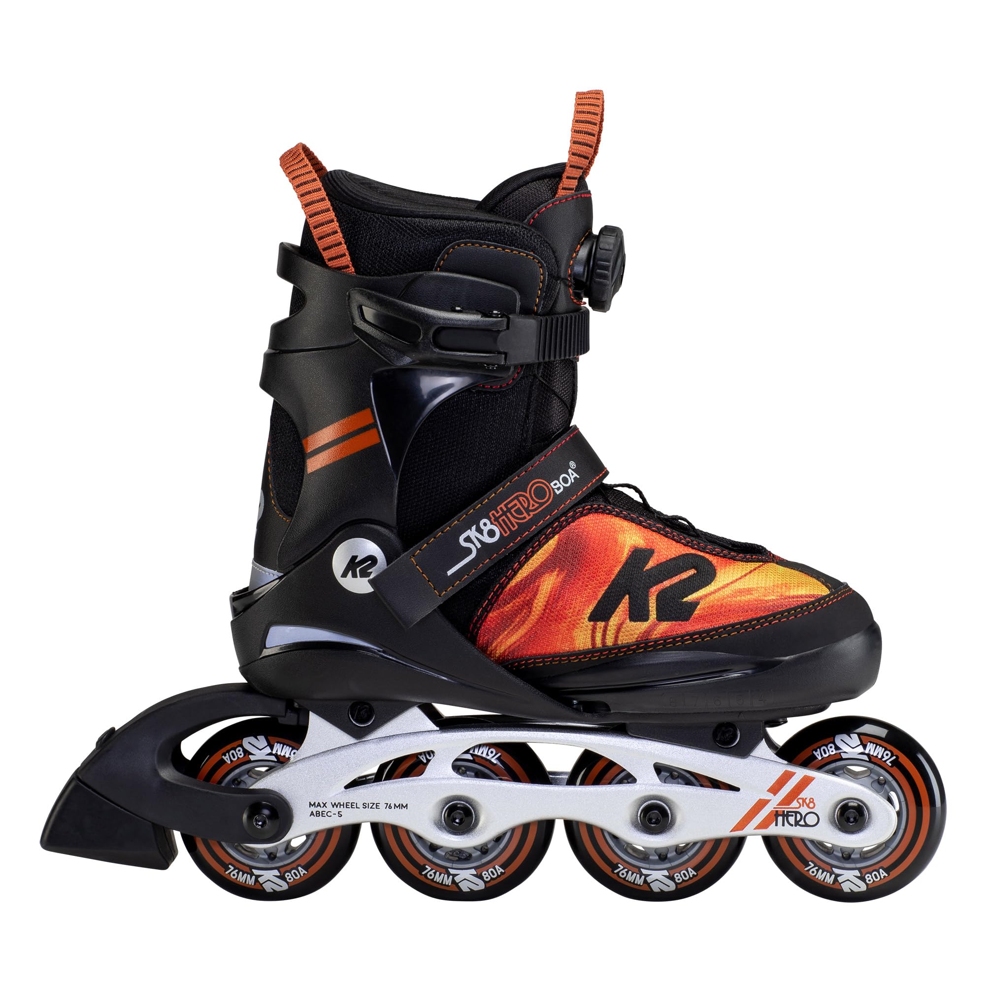 K2 Sk8 Hero Boa ALU Boys Adjustable Inline Skates - Youth Rollerblades with BOA Closure System for Comfort & Performance - Perfect for Outdoor Skating, Fitness & Recreational Sports