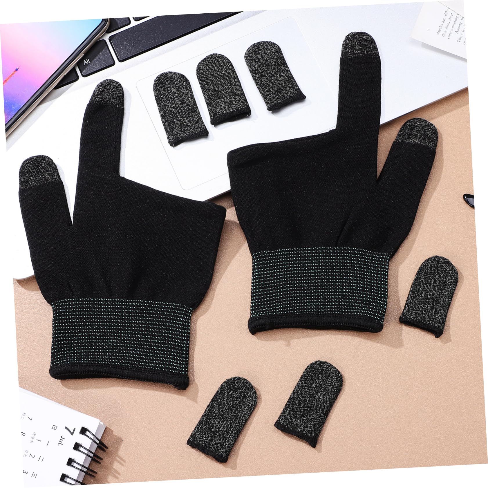 BESPORTBLE Gaming Finger Sleeves - 1 Set Touchscreen Finger Cots & Fingerless Gloves for Mobile Gamers | Sweat-Resistant Phone Gloves for Esports, PUBG, Fortnite & COD | Perfect for Long Gaming Sessions & Competitive Play