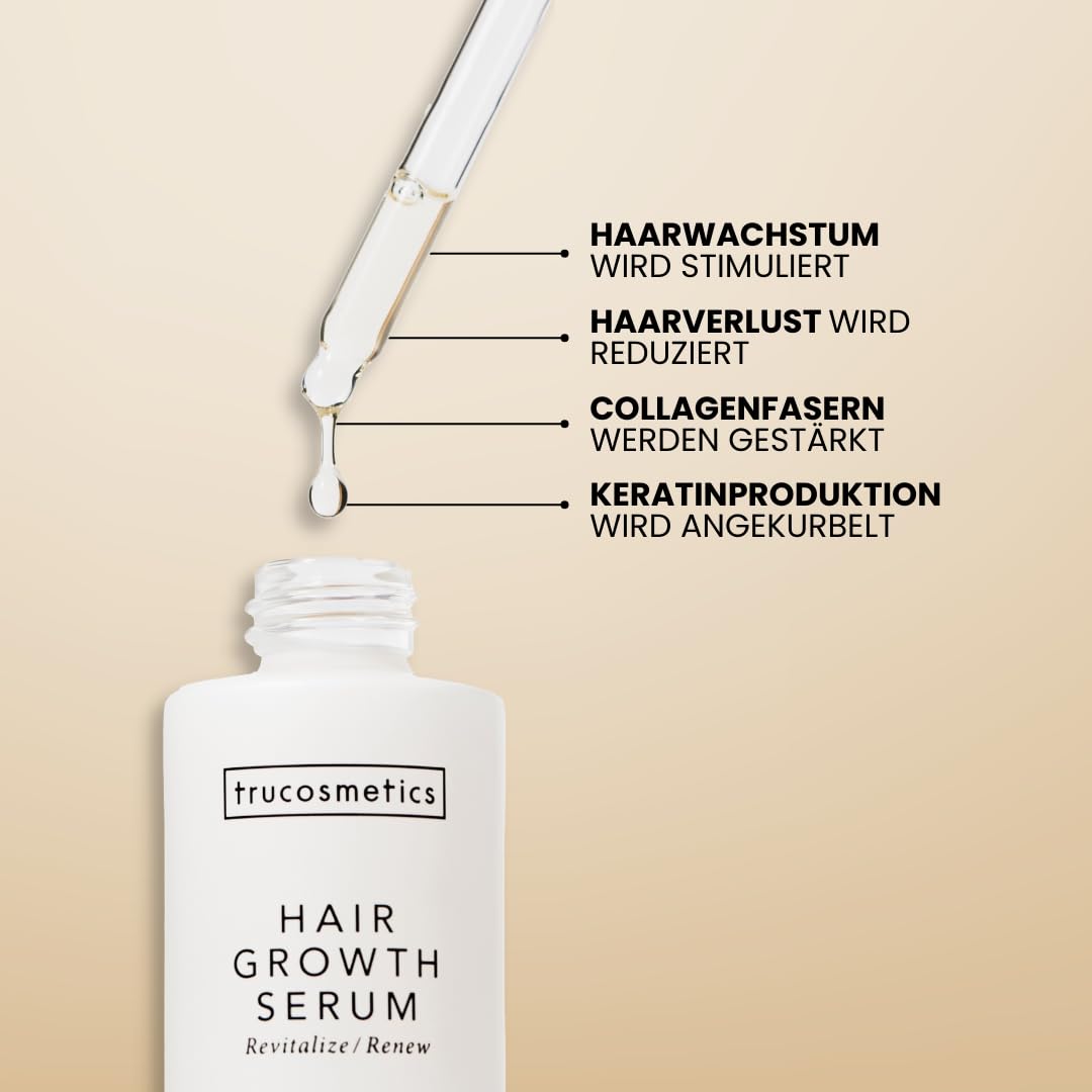 Trucosmetics Hair Growth Serum - Reduce Hair Loss & Boost Growth for Healthy, Full Hair | Scalp Treatment for Thicker Hair | 50ml | Perfect for Daily Use & Hair Care Routine