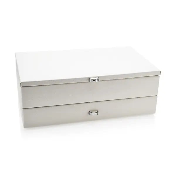 Carters Medium Chalk White Jewelry Box - Elegant Storage for Necklaces, Rings & Earrings - Perfect for Bedroom, Bathroom & Travel Organization