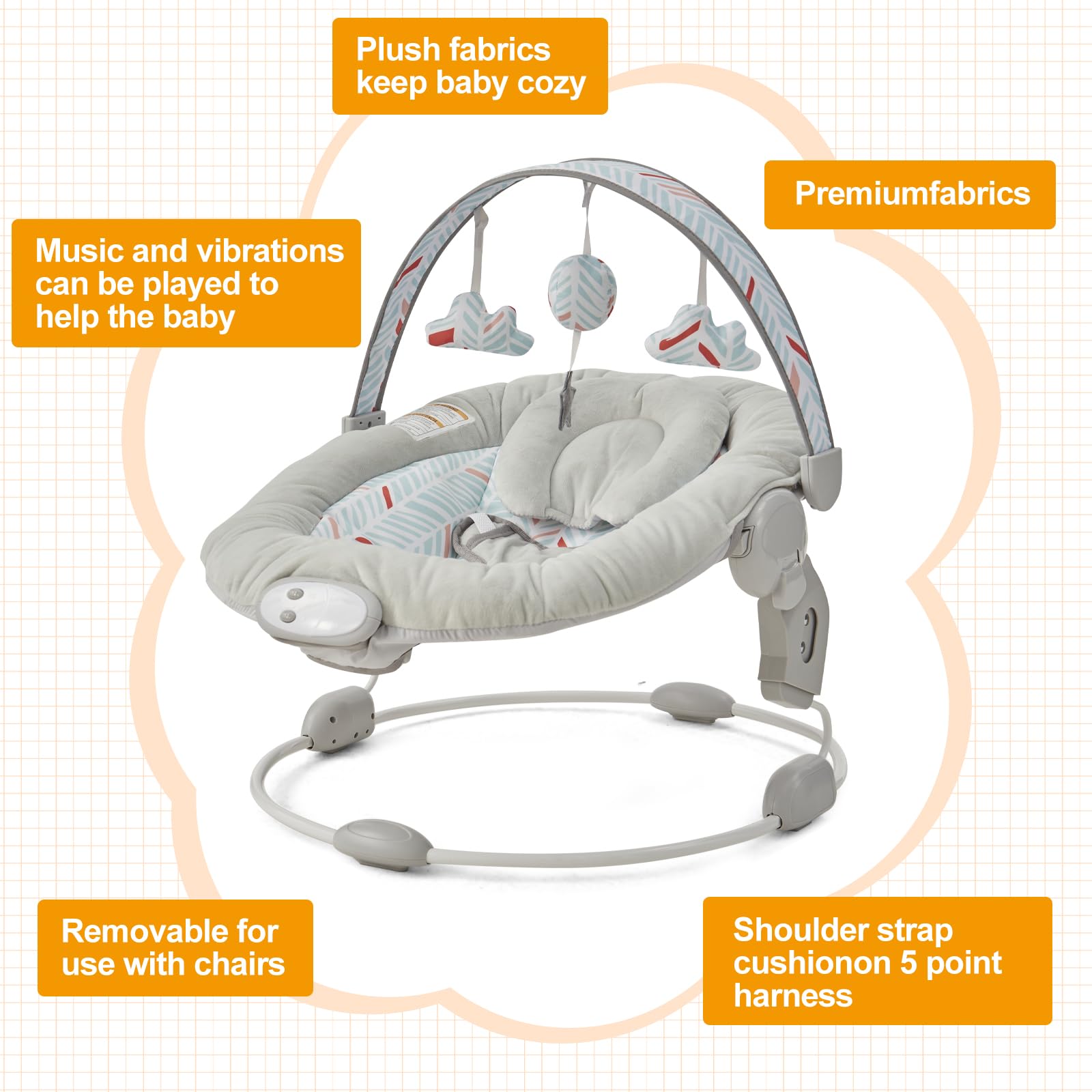 Convertible Wooden High Chair with Baby Bouncer & Tray - Adjustable Toddler Highchair for 6+ Months - Water Resistant Natural Wood Baby Chair for Dining & Feeding - Perfect for Home, Nursery & Restaurants