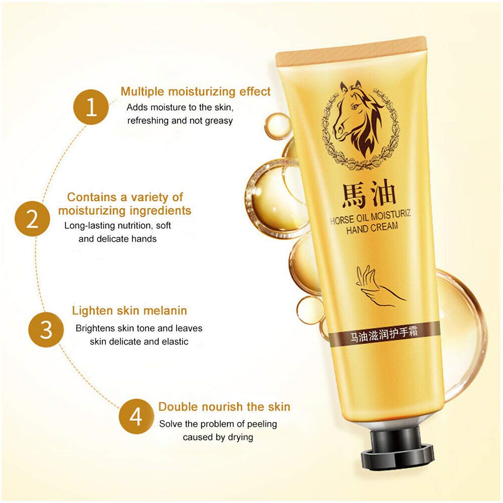**Hosuho Horse Oil Hand & Foot Cream - 30ml Anti-Aging, Moisturizing & Whitening Cream for Dry Skin - Repairs Cracked Skin & Softens Hands - Perfect for Daily Hydration & Night Care**