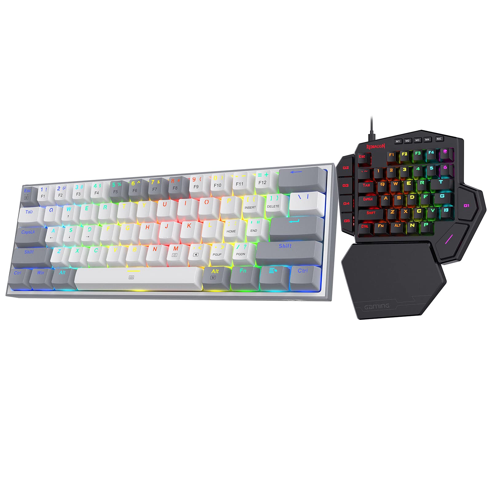 Redragon K617 & K585 Mechanical Gaming Keyboard Bundle - RGB Backlit, Compact 60% & 65% Layout - Perfect for PC Gaming, Office Work & Typing Enthusiasts