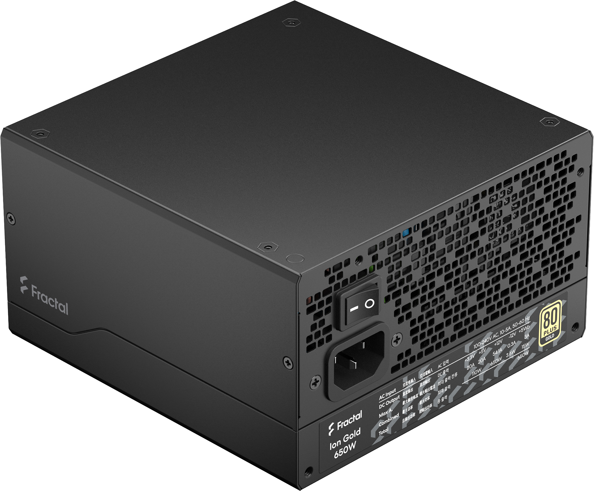 Fractal Design Ion Gold 650W 80 Plus Gold Certified Fully Modular Power Supply - High Efficiency PSU for Gaming PCs, Workstations & Home Office Desktops