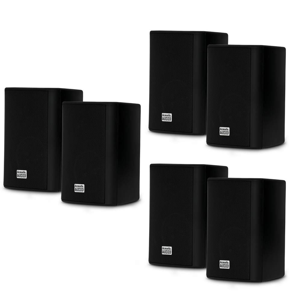 Acoustic Audio AA351B Indoor Outdoor 2-Way Black Speakers - 1500 Watt Power, 3 Pair Pack (AA351B-3Pr) - Perfect for Home Theater, Patio Parties & Background Music