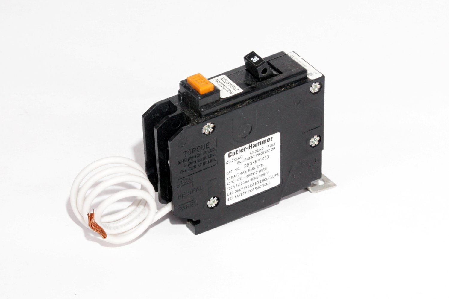 EATON CUTLER HAMMER QBGFEP1030 Bolt-On GFCI Circuit Breaker with PCB - 10kAIC, 30A, 30mA Trip - Ideal for Residential & Commercial Electrical Panels, Pool Equipment, and Outdoor Power Protection
