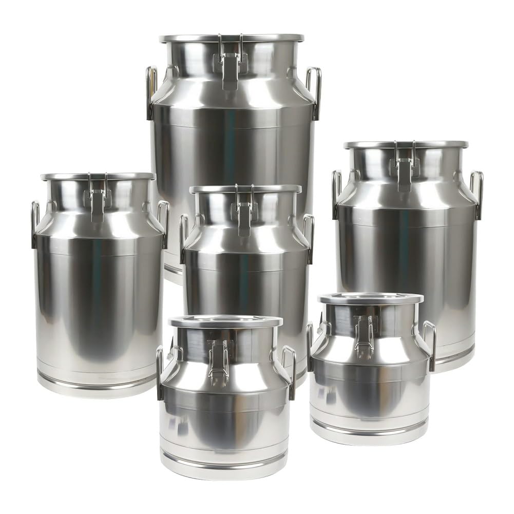40L Stainless Steel Milk Can - 10.5 Gallon Heavy Duty Milk Jug with Silicone Seal for Dairy, Wine & Liquid Storage | Rust-Proof Food Grade Container | Perfect for Farm, Brewing & Home Use (US Stock)