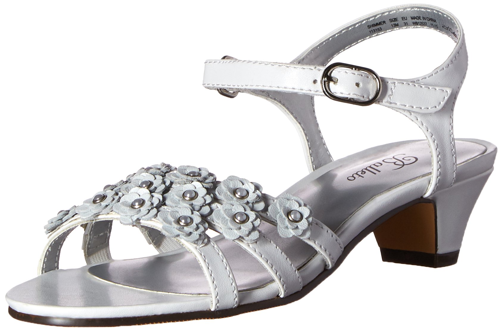 Jumping Jacks Shimmer Dress Sandal for Girls - Sparkly Comfortable Kids Sandals for Weddings, Parties & Special Occasions (Toddler/Little Kid/Big Kid Sizes)