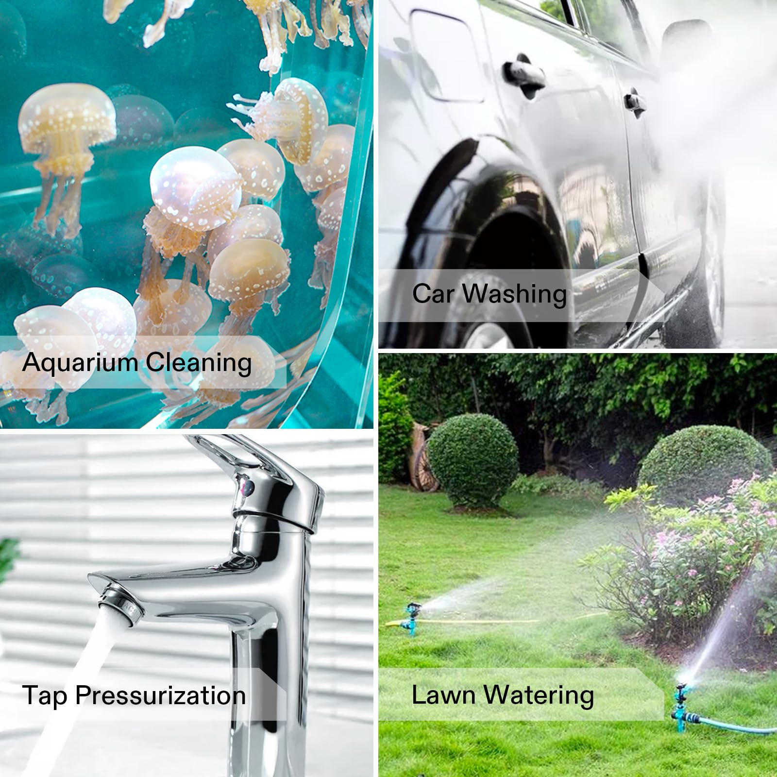 VIVOSUN 115V 330 GPH Portable Electric Water Transfer Pump with ON/OFF Switch & Hose Kit - 1/10HP Utility Pump for Garden, Hot Tub, Pool, Pond, Aquarium, Flooded Basement - Perfect for Water Removal, Irrigation & Emergency Drainage