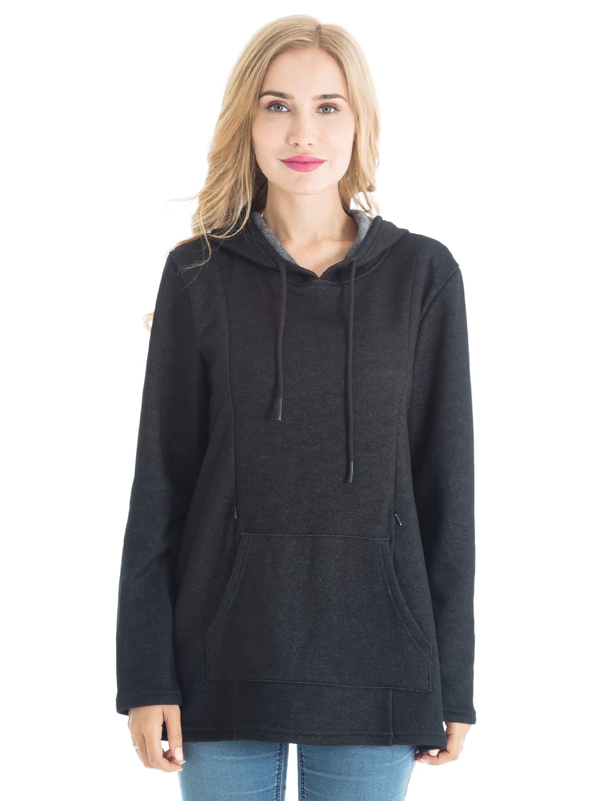 Bearsland Women's Maternity Nursing Sweatshirt - Soft Breastfeeding Hoodie with Pockets for Pregnancy & Postpartum | Cozy Nursing Clothes for Moms at Home & Outdoors