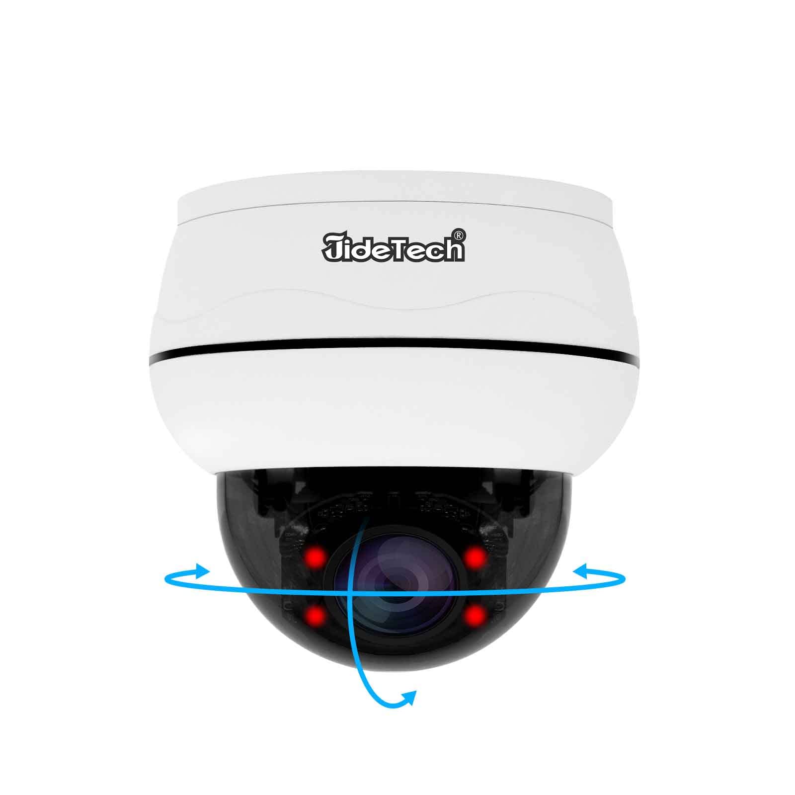 JideTech 5MP Outdoor PTZ POE Security Camera with 5X Optical Zoom, IR Night Vision, Human/Motion Detection, IP66 Waterproof - Ideal for Home Surveillance, Business Security & Outdoor Monitoring