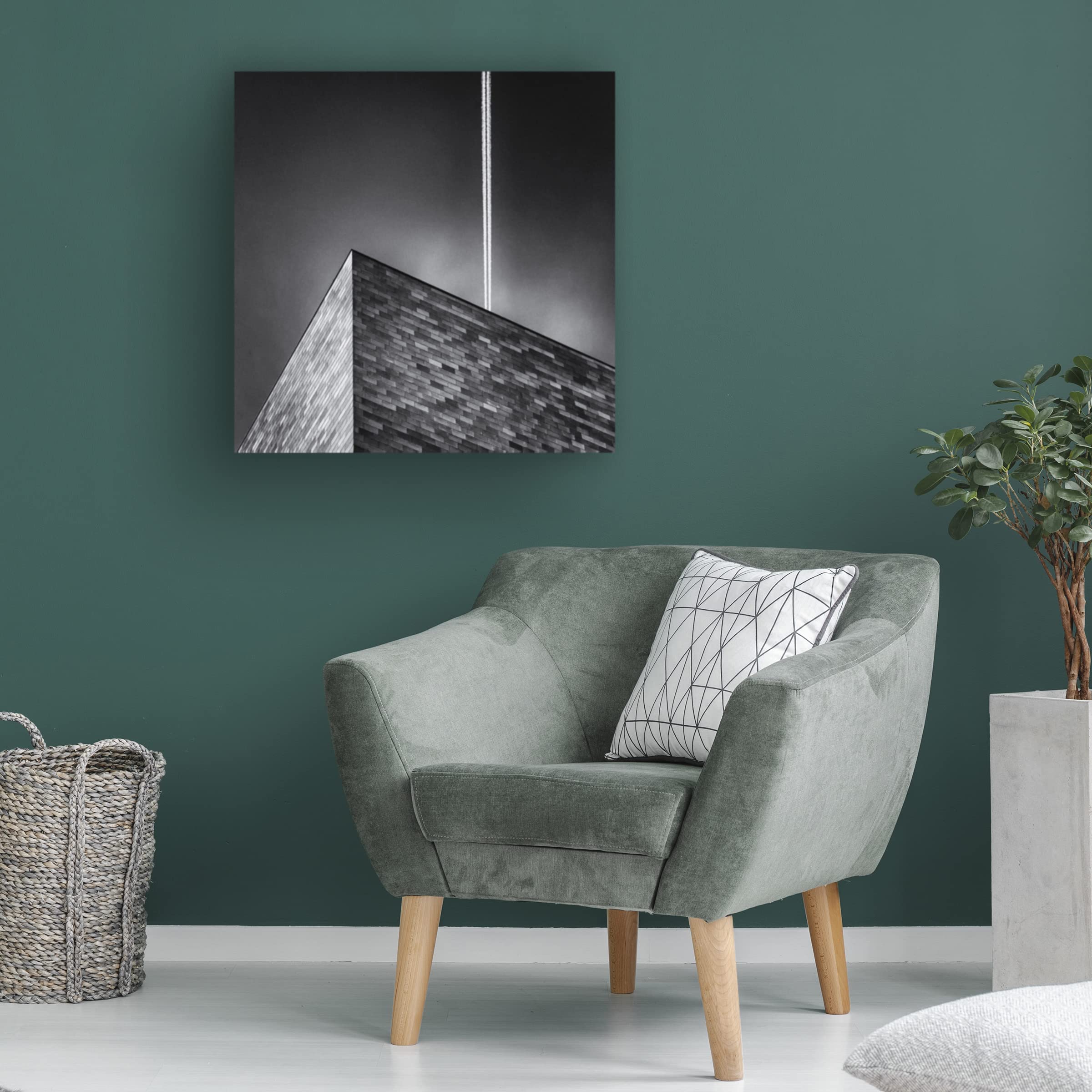 Piet Flour 'The Cube' Modern Abstract Canvas Wall Art - Premium Framed Print for Living Room, Office & Home Decor