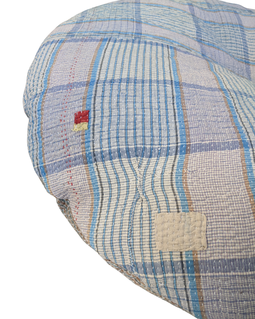 Handmade Kantha Round Floor Cushion - Boho Chic Decorative Pillow for Living Room, Bedroom, Yoga & Meditation - Soft Cotton Indian Throw Pillow Cover