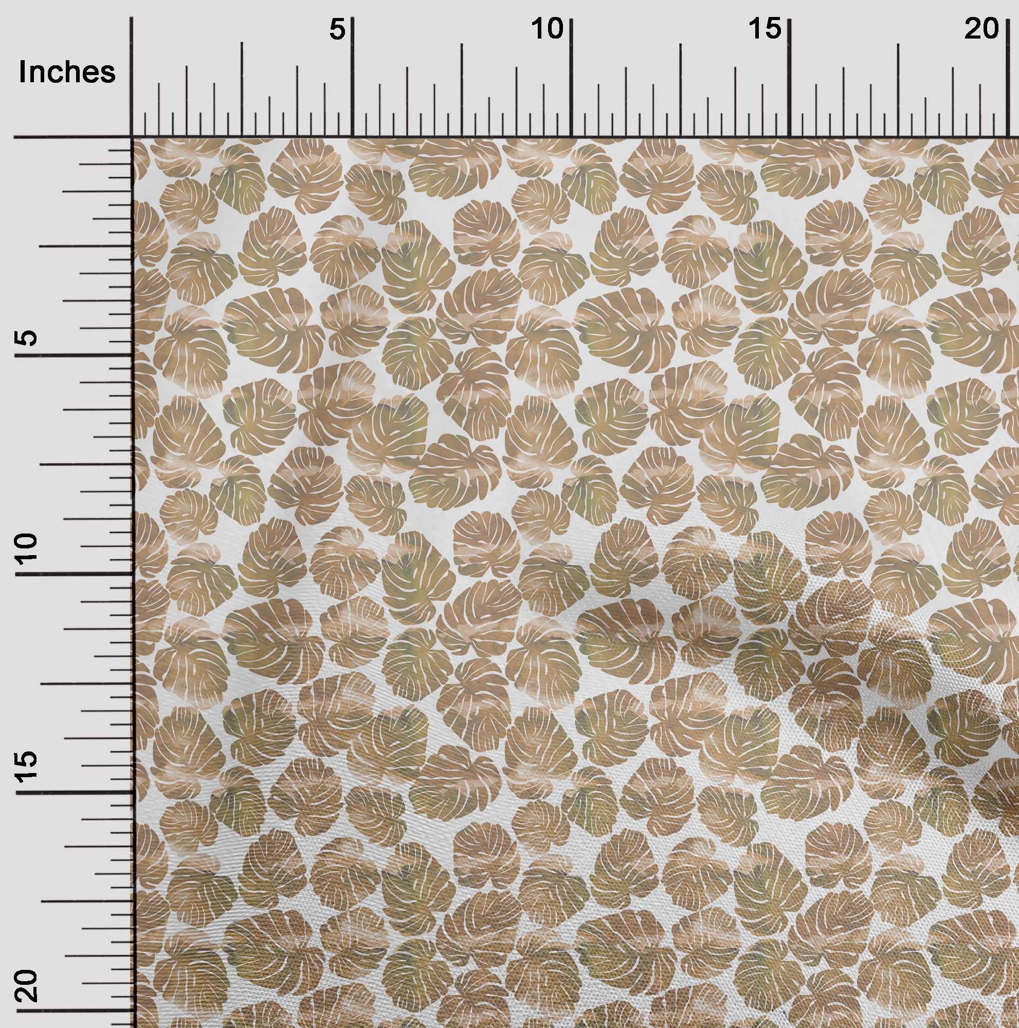 oneOone Velvet Beige Fabric - 58 Inch Wide Tropical Print Sewing Material for DIY Clothing, Dresses & Home Decor | Soft, Durable & Easy to Sew | Perfect for Upholstery, Curtains & Craft Projects