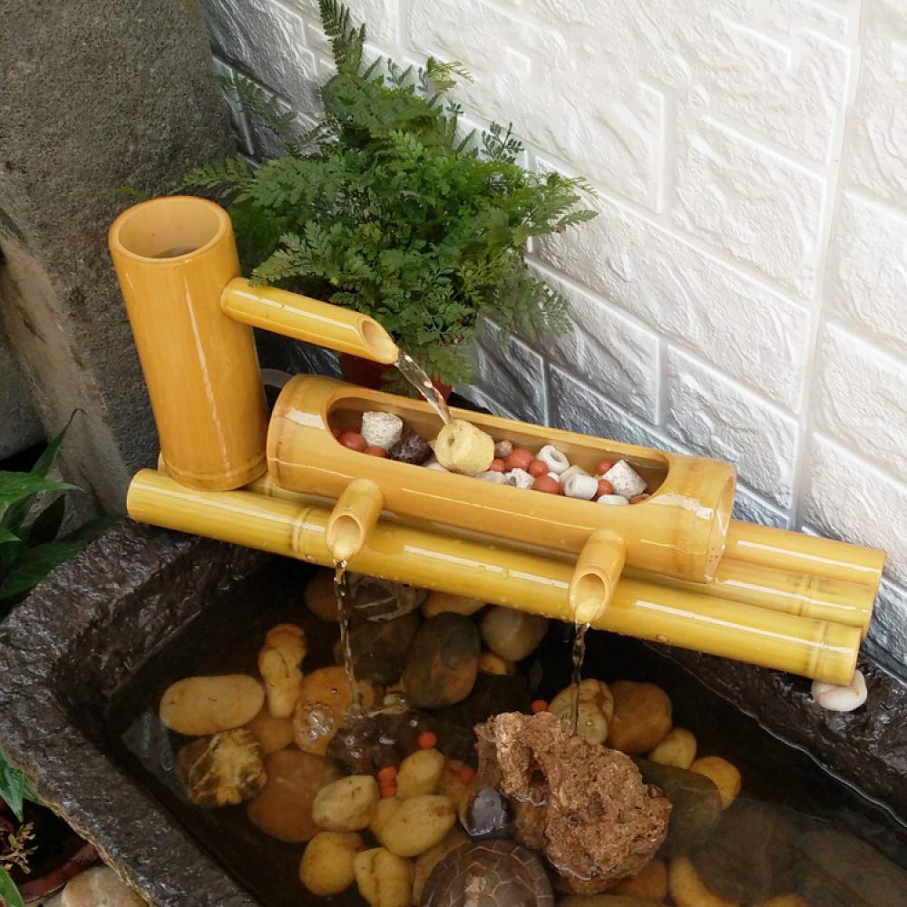 JYCCH Handmade Bamboo Water Fountain with Pump - Zen Garden Decor, Outdoor Relaxation Fountain for Patio, Backyard & Meditation Spaces
