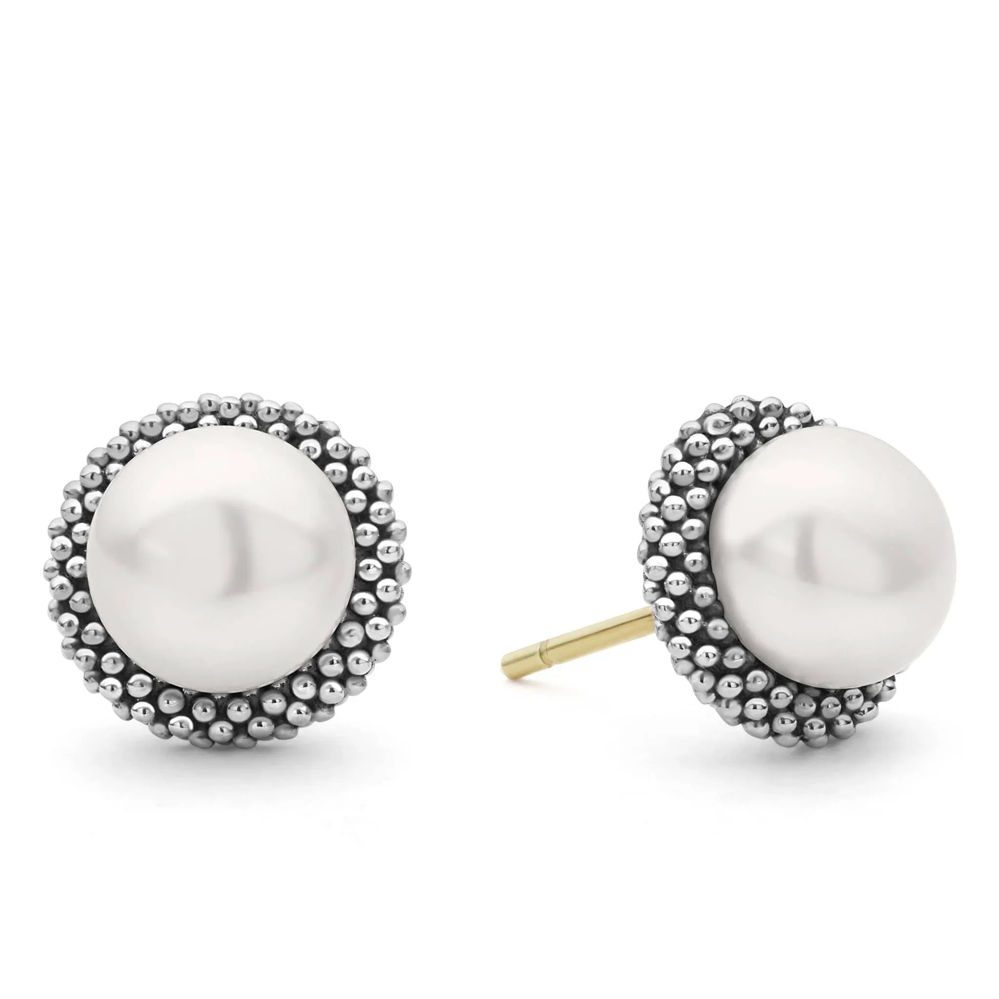 Luxury Caviar Pearl Stud Earrings for Women - 14K Gold Plated Elegant Jewelry Gift for Brides, Wedding, Anniversary & Special Occasions