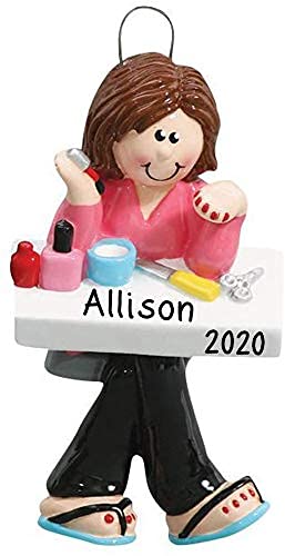 Personalized Manicurist Christmas Tree Ornament - Custom Engraved Nail Technician Gift for Holidays 2023 | Perfect for Salon Decor, Nail Artist Appreciation & Christmas Tree Decoration