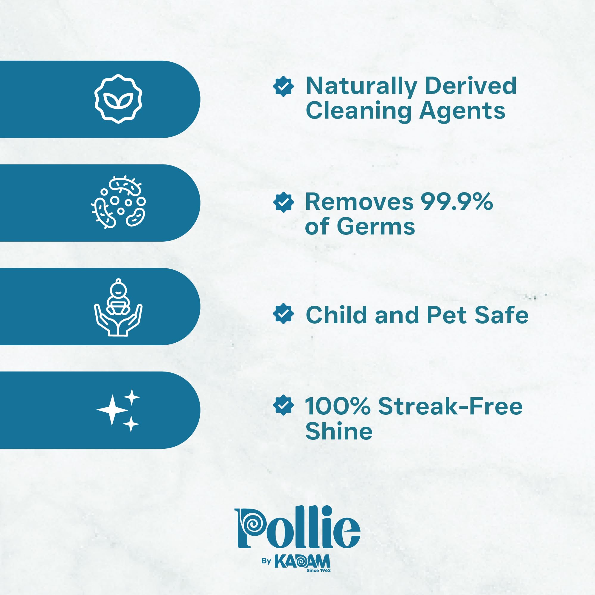 KADAM Pollie Multi-Surface & Floor Cleaner Refill Pack of 3 | Kills 99.9% Germs & Bacteria | 1 Sachet Makes 500ml Cleaning Solution | Ideal for Kitchen, Bathroom, Tile & Hardwood Floors