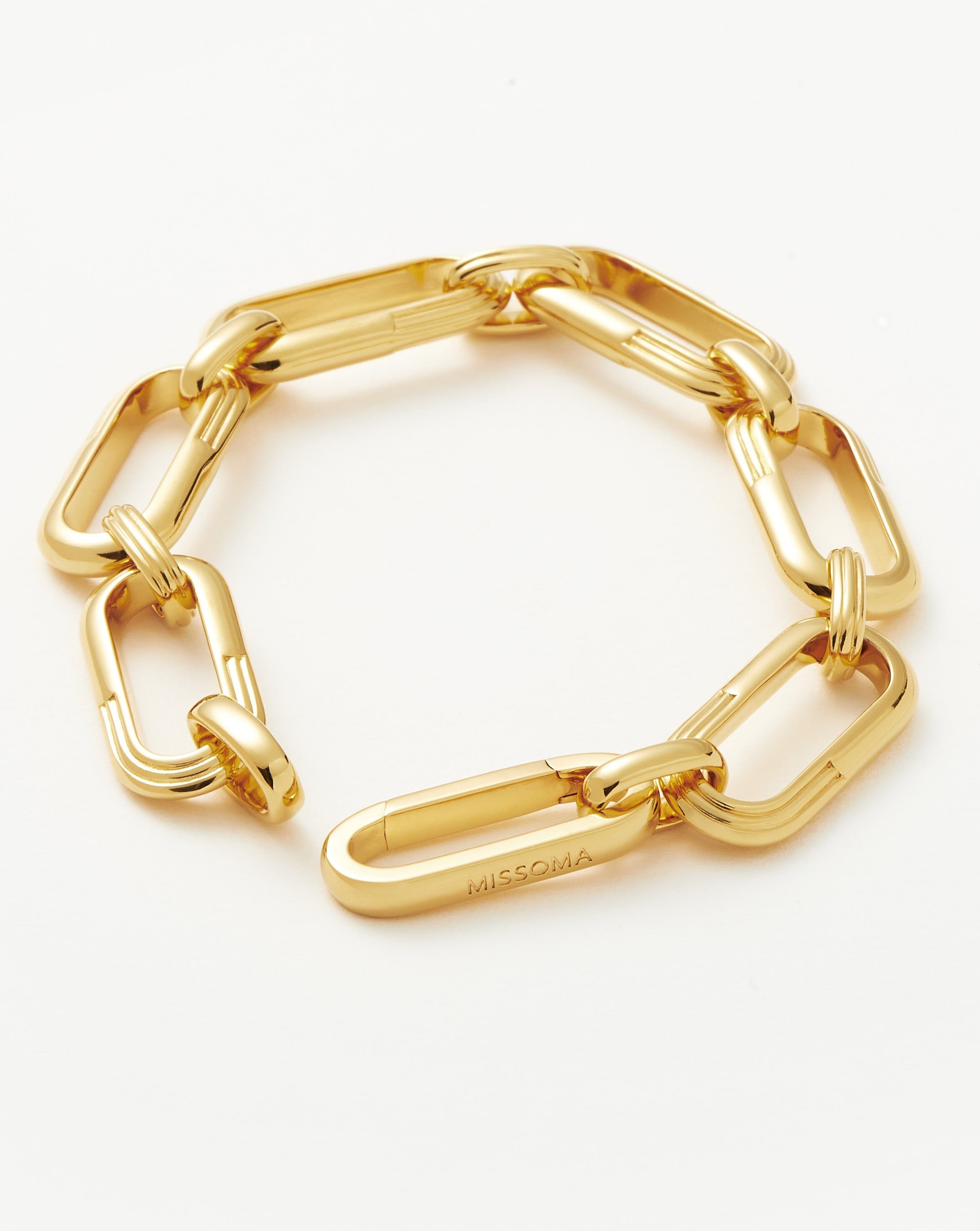 Zenyu Link Chunky Chain Bracelet for Women - 18k Gold Plated Adjustable Bangle | Elegant Layering Jewelry for Daily Wear, Parties & Gifts