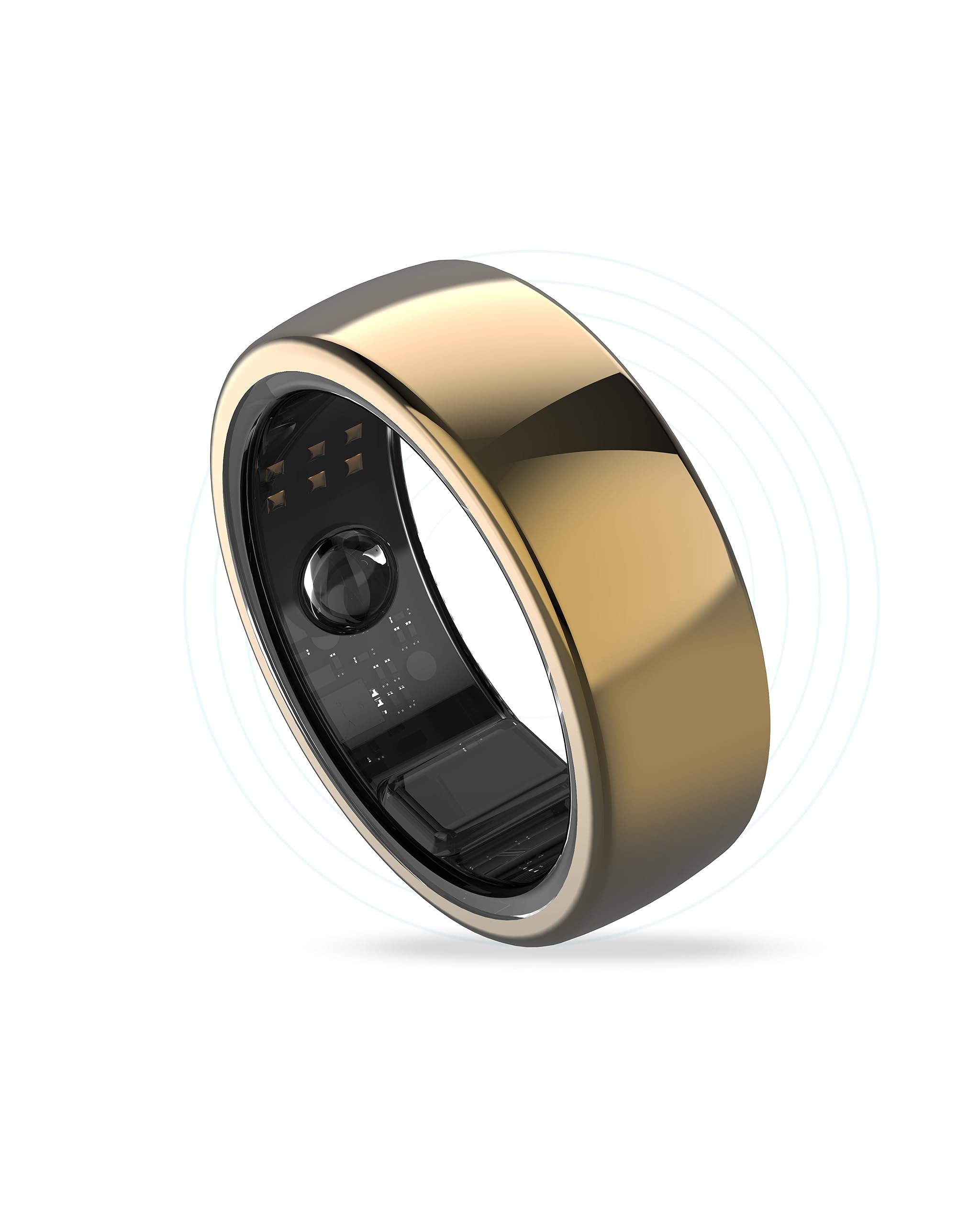 Titanium Smart Ring for Men & Women - Sleep, Heart Rate, Activity & Fitness Tracker - IP68 Waterproof (50m) - 7-Day Battery Life - Perfect Gift for Fitness Enthusiasts - Ideal for Workouts, Sleep Monitoring & Daily Health Tracking (Gold, Size 8)