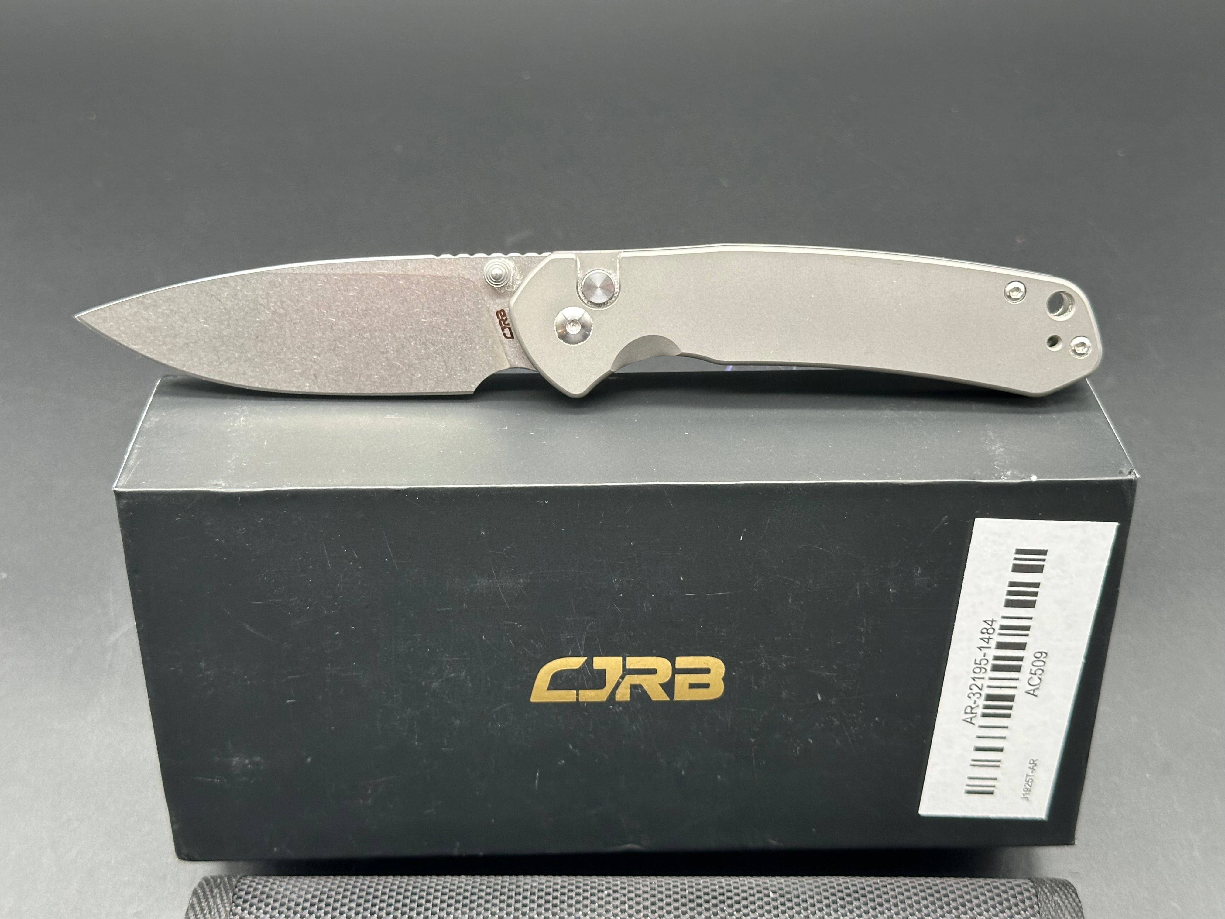 CJRB Pyrite Titanium Clip Folding Pocket Knife - EDC, Outdoor, Camping & Everyday Carry Knife