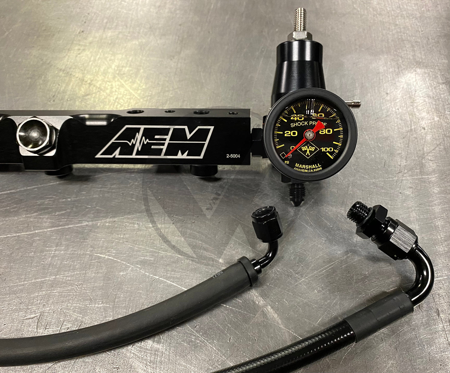 AEM Fuel Rail, Regulator, Fuel Line & Gauge Kit for Honda Prelude H22 H2B Engine - Performance Upgrade for Racing & Street Tuning