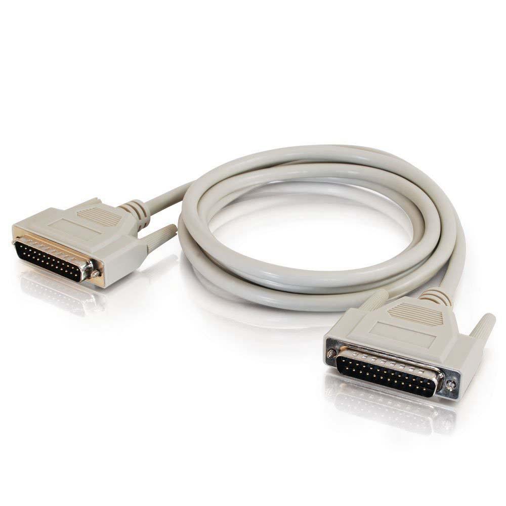 25ft DB25 Male to Male Extension Cable - High-Speed 25-Pin Serial Port Cable for Printers, Scanners & Industrial Equipment
