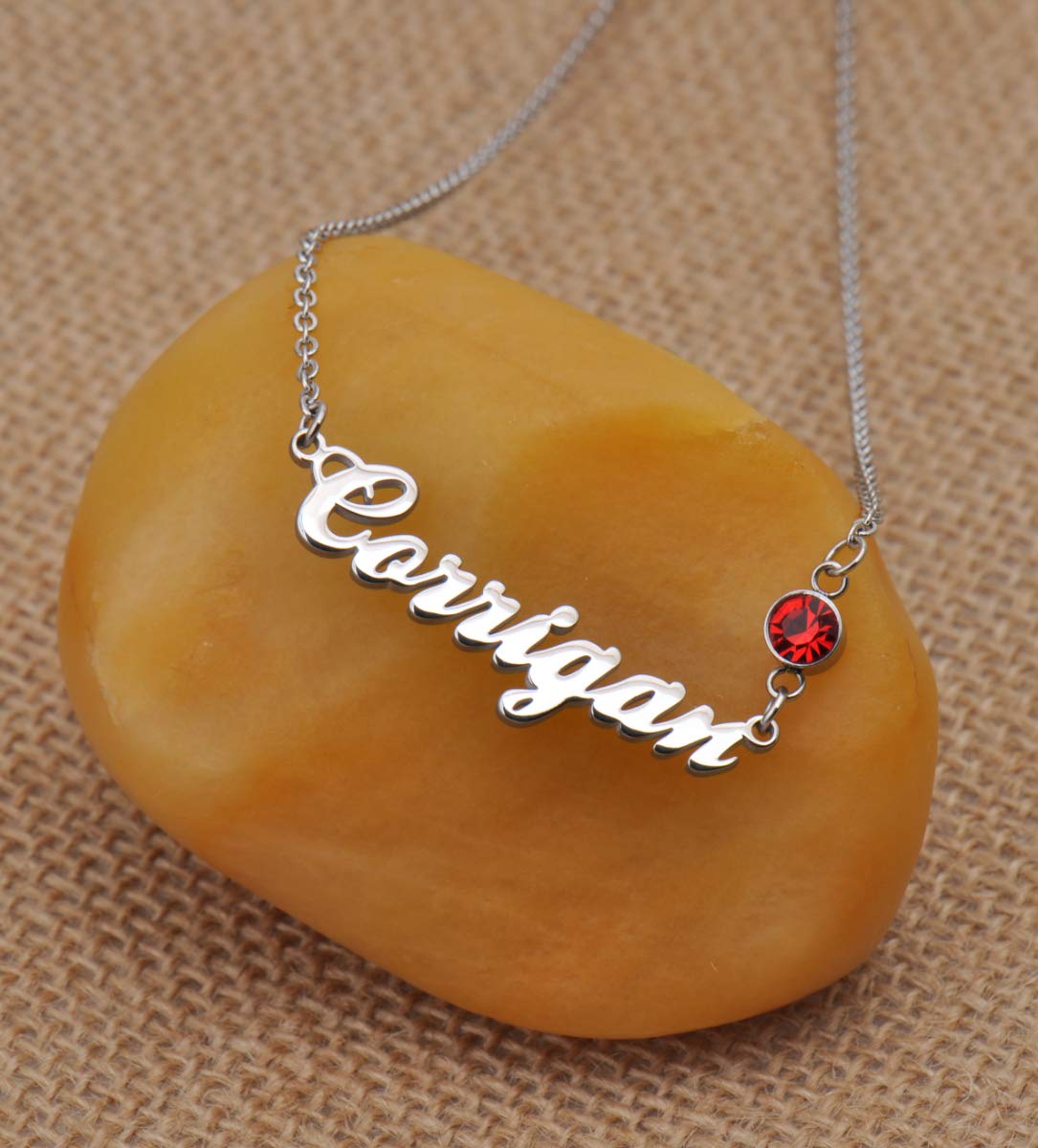 Personalized Name Necklace with Birthstone Initial - Custom Engraved Jewelry for Women, Gift for Mom, Wife, Daughter | Perfect for Birthdays, Anniversaries & Special Occasions