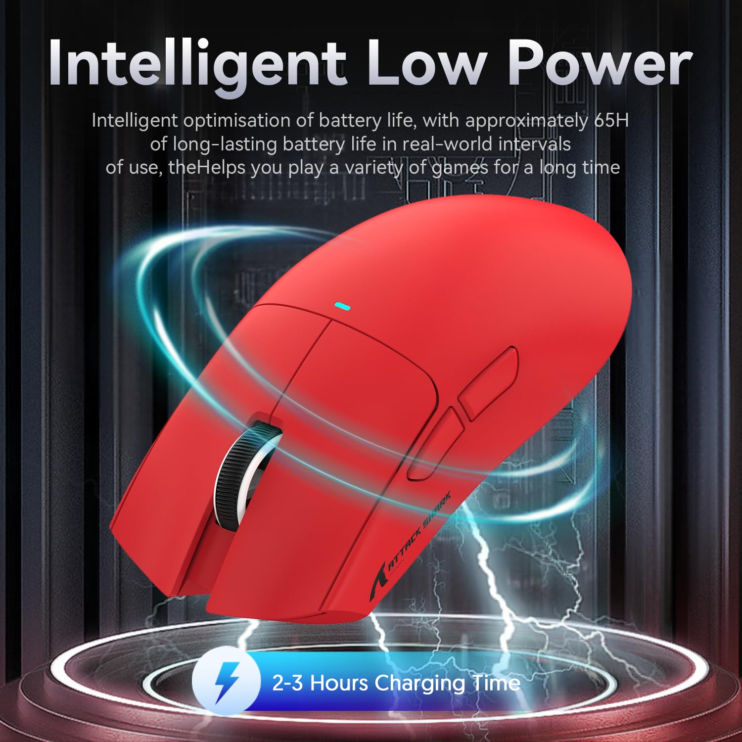 Attack Shark X11 Wireless Gaming Mouse with Magnetic Charging Dock - PAW3311 Sensor, 22000 DPI, BT/2.4G/Wired Modes - Includes Grip Tape for PC, Xbox, PS5, Mac - Perfect for FPS, MOBA & Esports Gaming (Red)