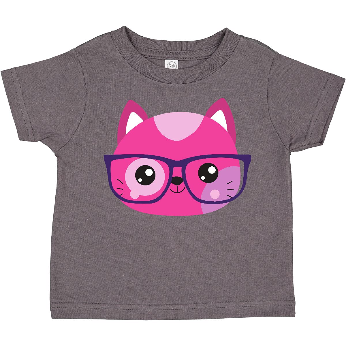 Inktastic Hipster Cat with Glasses - Cute Kitten Toddler T-Shirt for Boys & Girls - Perfect for Playdates, Birthdays & Casual Wear