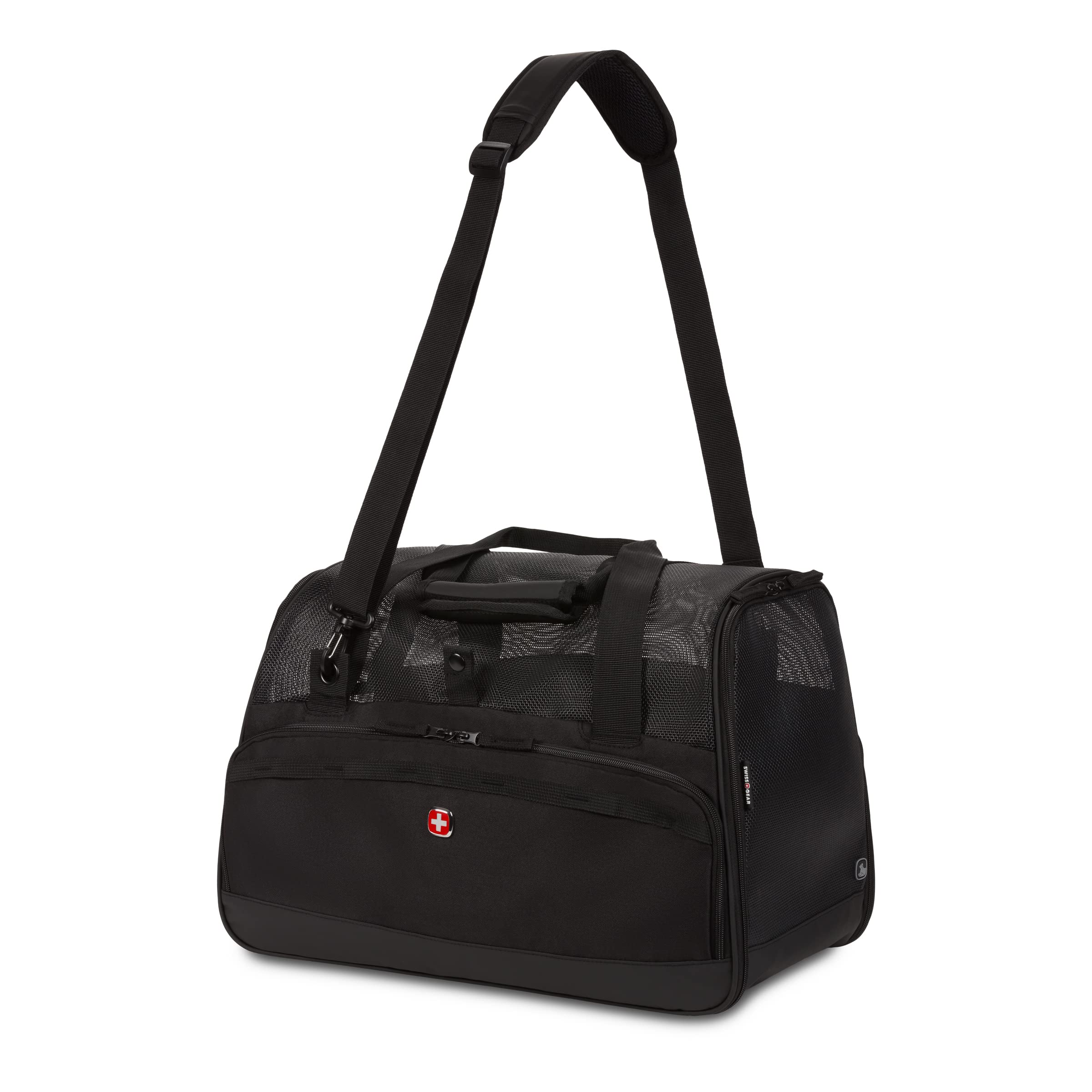 SwissGear 3320 Premium Underseat Pet Carrier for Air Travel - TSA Approved Soft-Sided Dog & Cat Carrier with Ventilation - Perfect for Airlines, Road Trips & Vet Visits (Black)