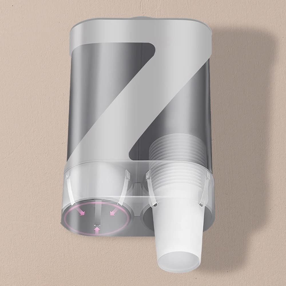 Wall Mount Paper Cup Dispenser - Pull Type Holder for Disposable Small Cups | White | Perfect for Home, Bathroom, Hospital, Office & Gym Use