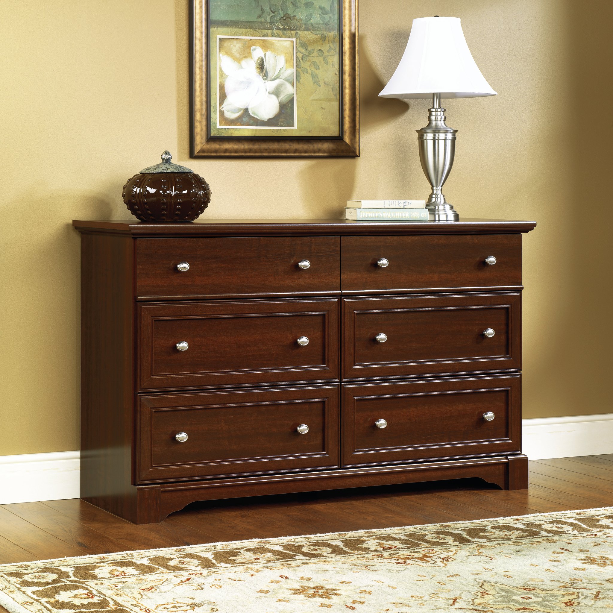 Sauder Palladia Dresser with Select Cherry Finish - Modern Bedroom Dresser with Ample Storage Space - Perfect for Bedroom Organization and Home Decor