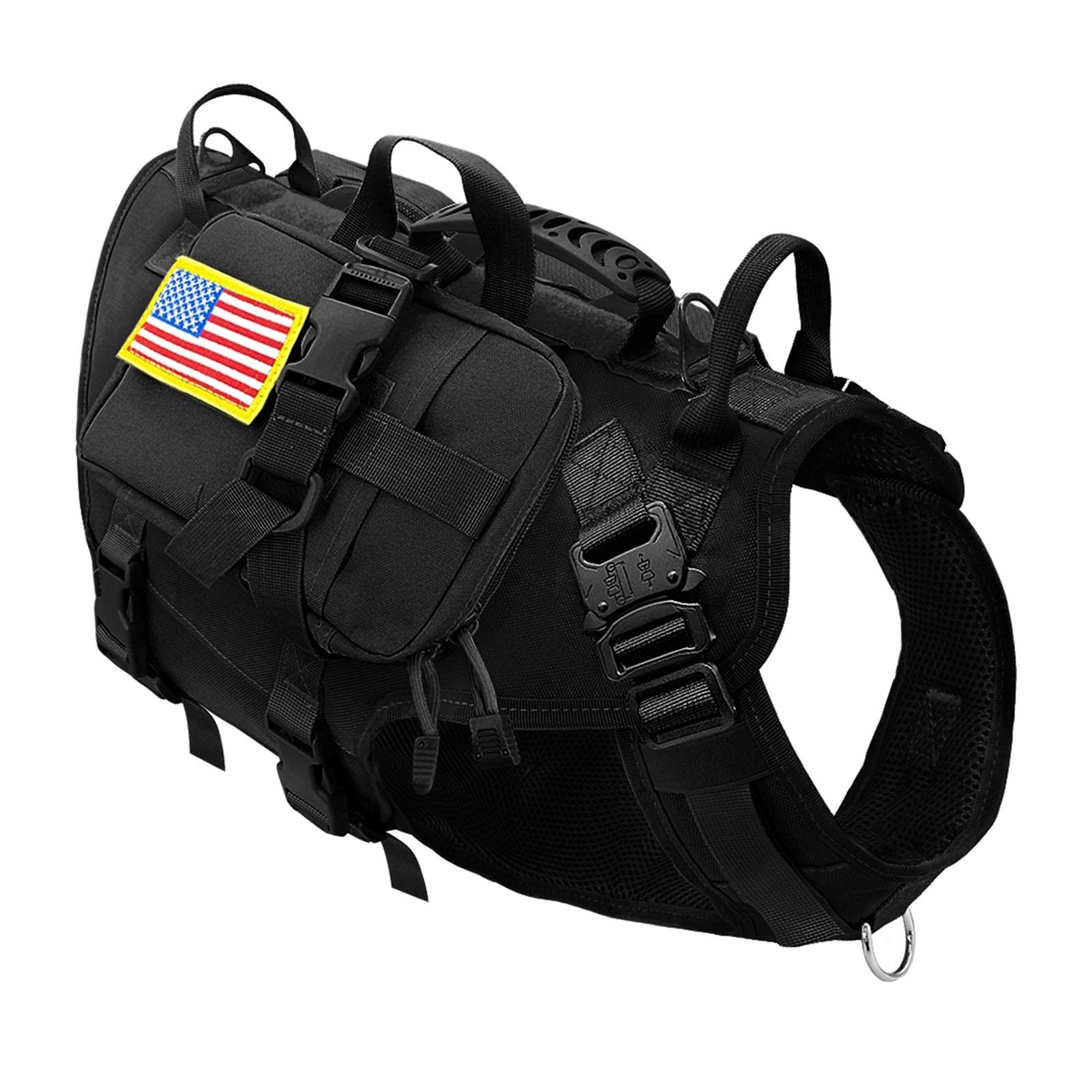 YCZOD Tactical No-Pull Dog Harness Vest for Medium & Large Dogs - Military Style Pet Harness with Pouches for Training, Hiking & Outdoor Adventures