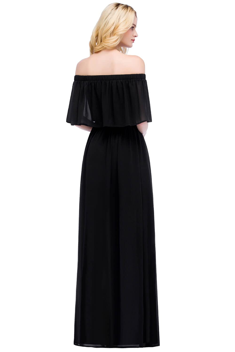 Elegant Women's Off Shoulder Chiffon Ruffle Maxi Dress for Formal Party, Beach Vacation & Evening Events | Flowy Summer Wedding Guest Dress