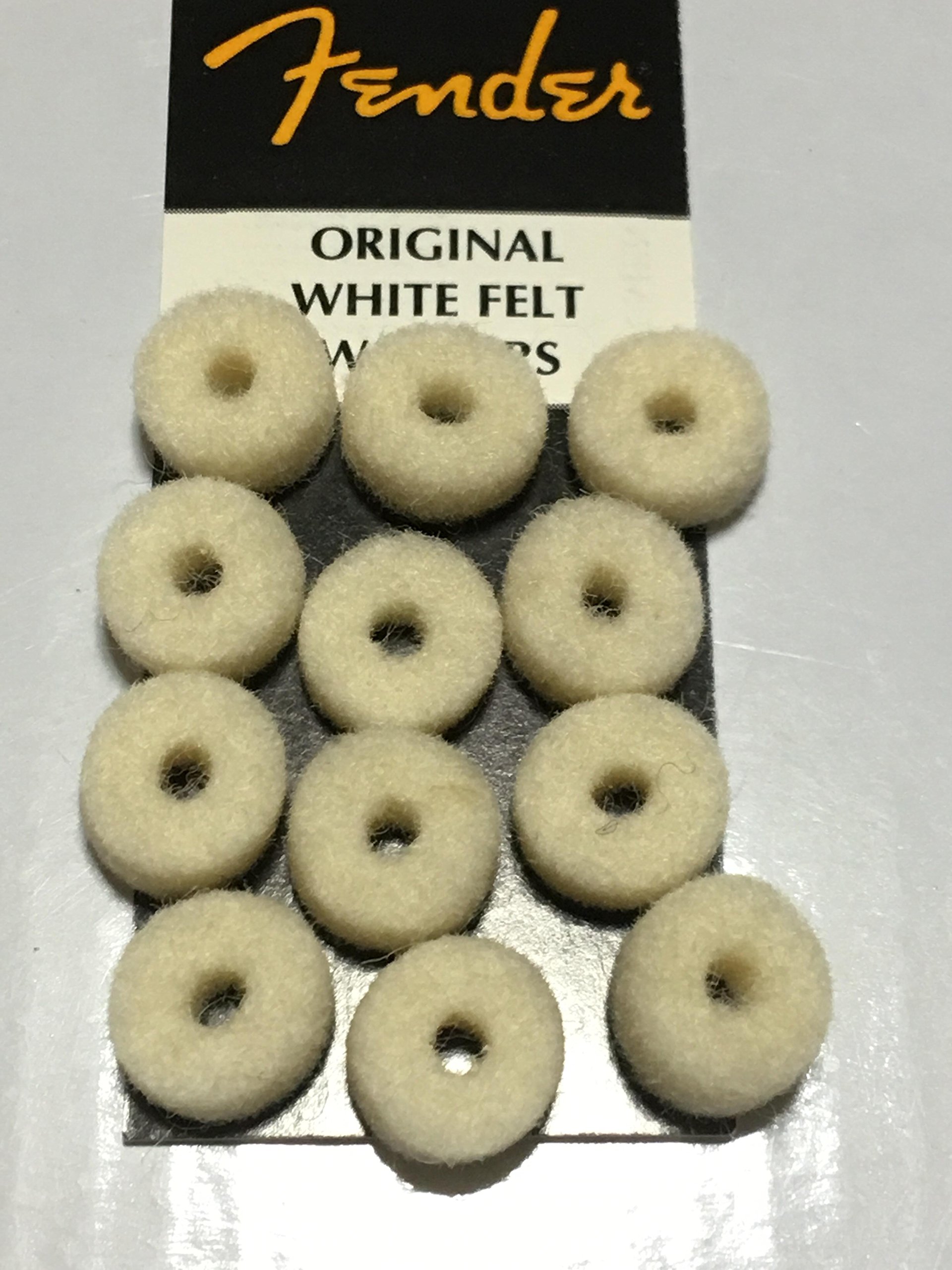 Fender White Felt Washers 12-Pack for Guitar & Furniture Protection
