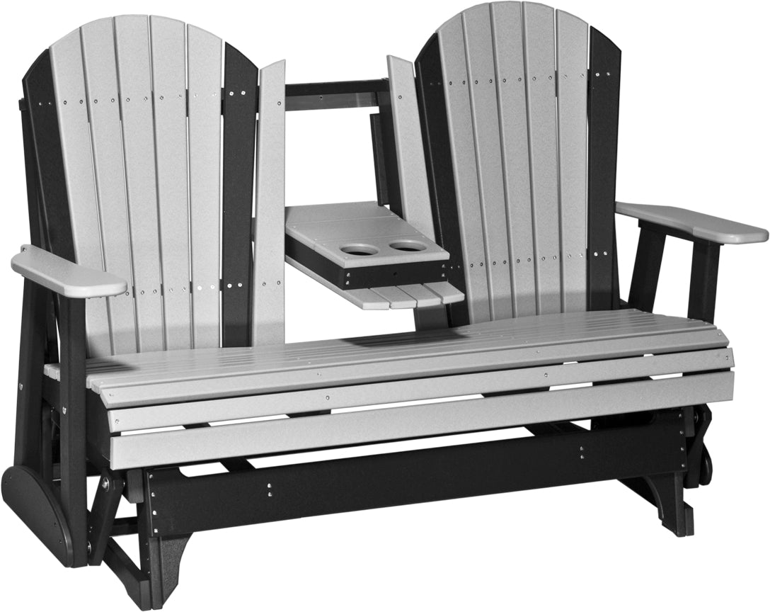 LuxCraft 5-Foot Premium Adirondack Glider Chair - Outdoor Patio Rocking Bench for Garden, Porch & Backyard Relaxation | Weather-Resistant & Comfortable Seating