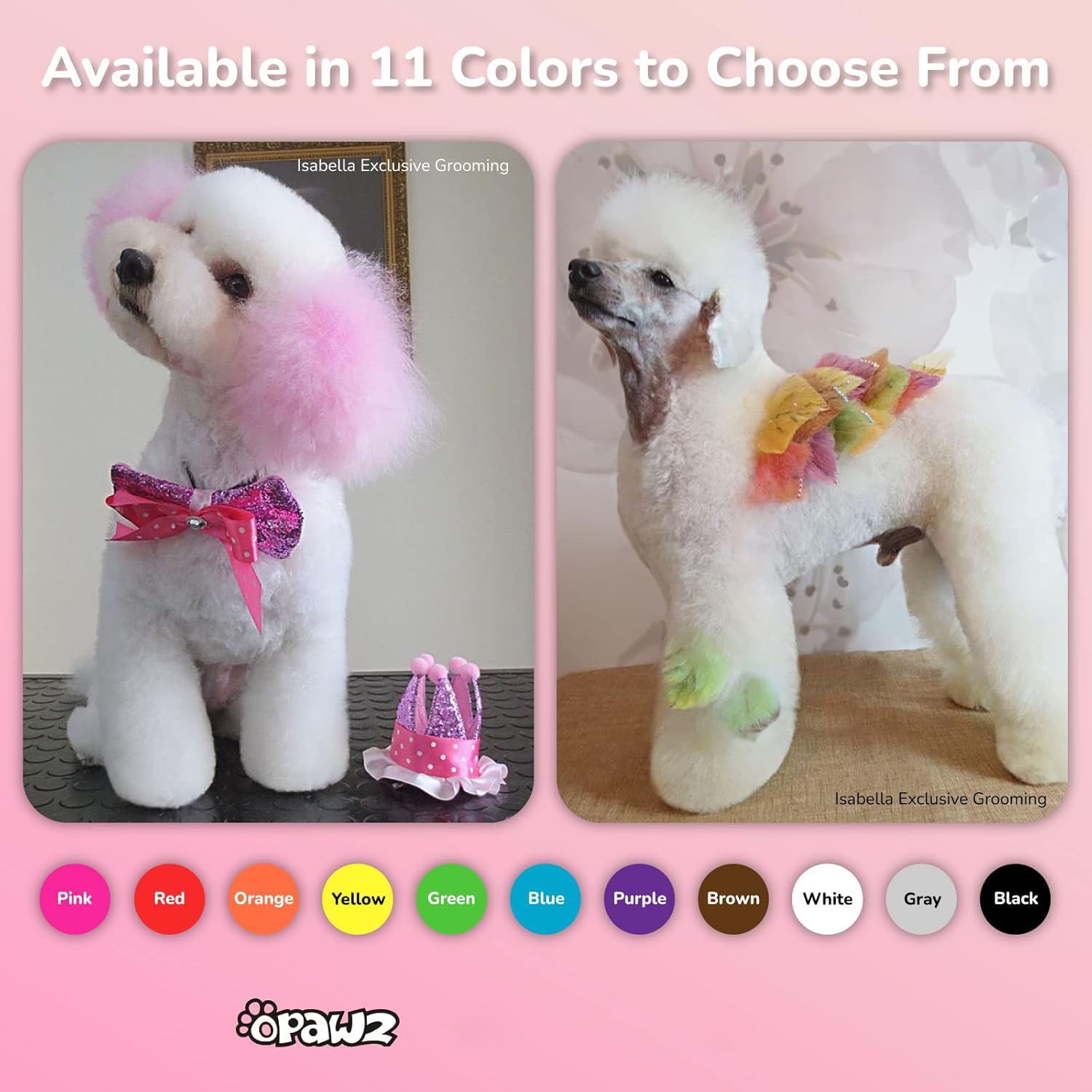 OPAWZ Washable Pet Hair Dye - Safe Temporary Dog Hair Chalk for Creative Grooming (Black) - Perfect for Parties & Pet Shows