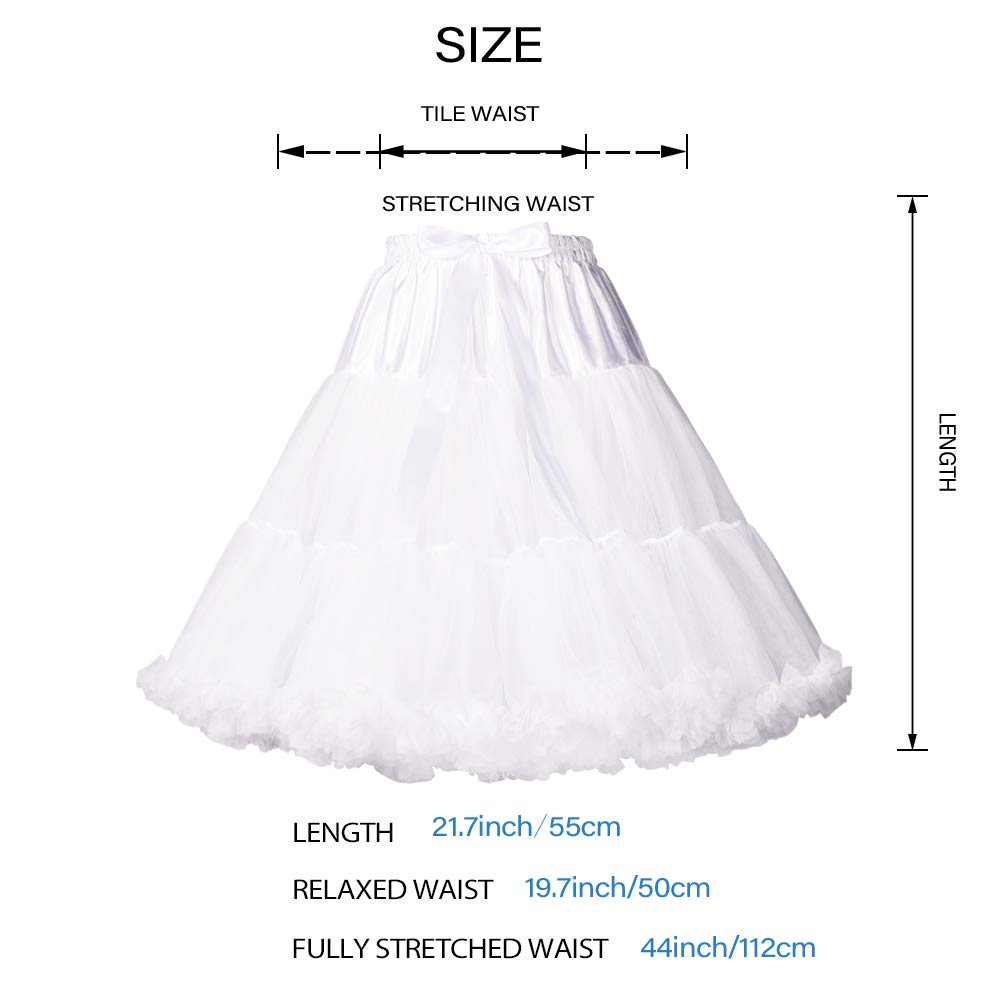 Women's Puffy Tutu Skirts - Multi-Layer Tulle Petticoat with Elastic Waist - Perfect for Ballet, Dance Costumes, Cosplay & Party Dresses