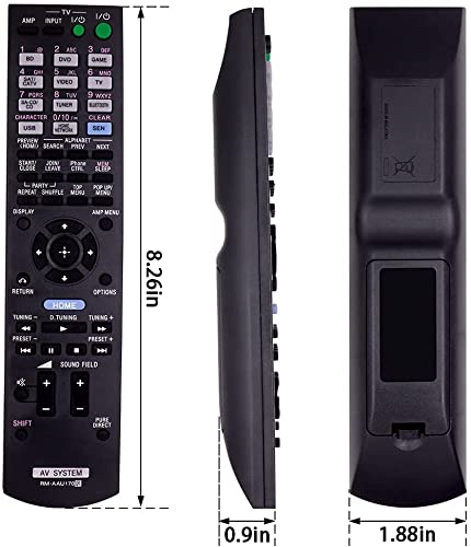 Sony STRDN840 STR-DA4600ES STRDH540 Replacement Remote Control RM-AAU170 - Compatible with STR-CT550WT, RM-AAU073, RM-AAU168, RMAAU169, RM-AAU120, RM-AAL008, RM-AAU154 - Perfect for Home Theater System & Audio Equipment Control