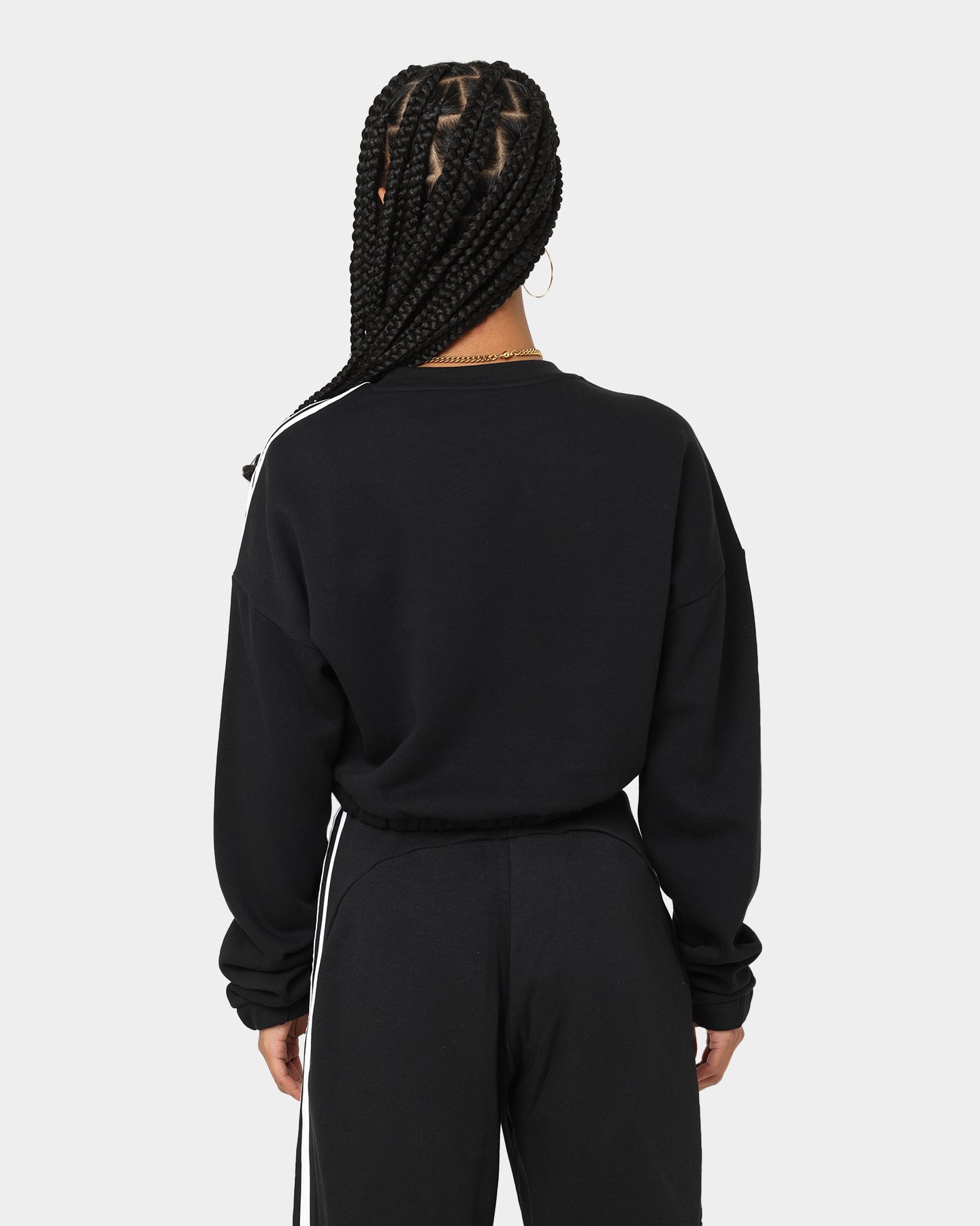 Adidas Women's Hyperglam Crop Sweat Shirt - Black | Workout & Gym Essentials | Running, Yoga & Casual Wear