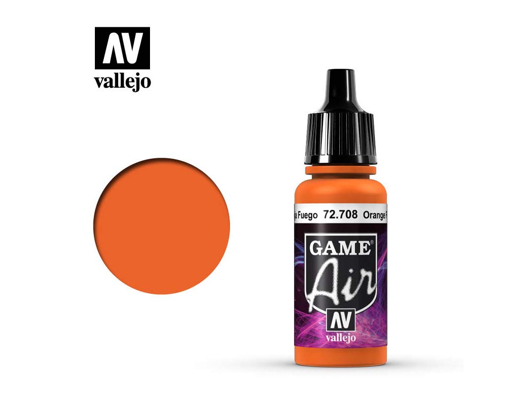 Vallejo Game Air Orange Fire Acrylic Paint - High Pigment Miniature & Model Paint for Warhammer, D&D, and Scale Models - Perfect for Airbrush and Hand Painting