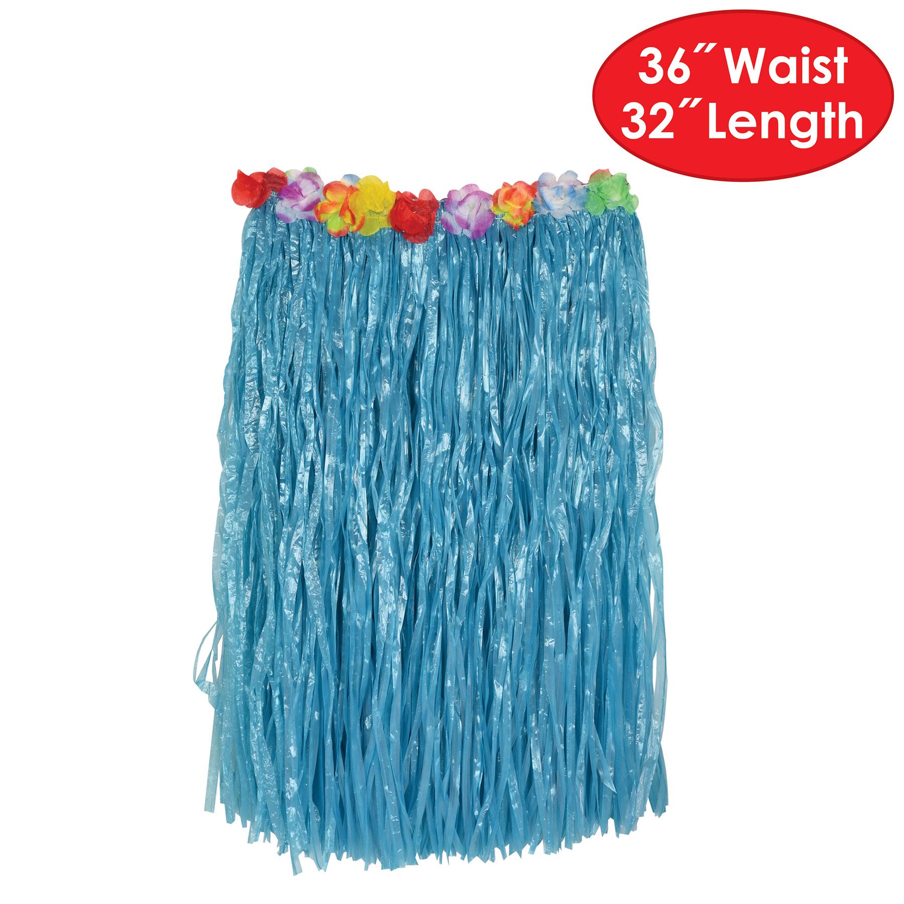 12 Pack Beistle Luau Party Adult Artificial Grass Hula Skirts - Tropical Hawaiian Costume Accessories for Themed Parties, Halloween & Dance Performances