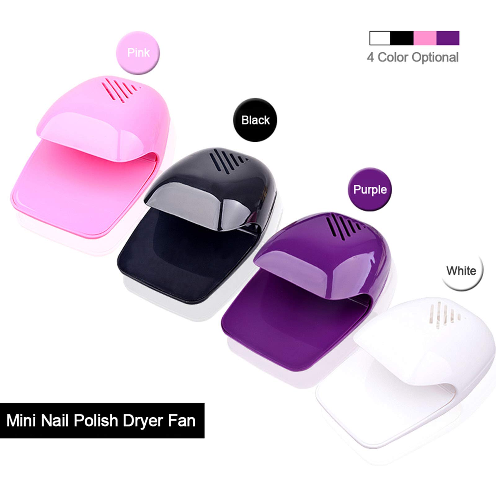 LAURAG Mini Portable Nail Polish Dryer Fan - Fast Drying Nail Art Blow Dryer & Cooler Tool for Home, Salon, Travel | Perfect for Gel, Acrylic, and Regular Polish