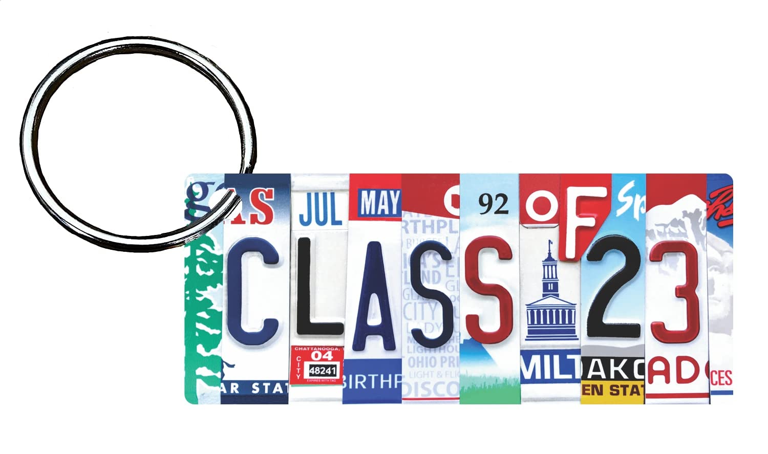 2023 Graduation Keychain - Personalized License Plate Style - Made in USA - Perfect Class of 2023 Gift for Teens - Great for Backpacks, Car Keys & Graduation Party Favors