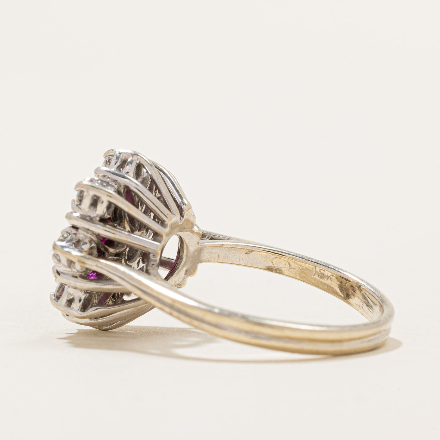 1.00ctw Ruby & Diamond Petal Cocktail Ring - 0.38ctw Diamond Accents | Size 6 | Elegant Evening Wear & Special Occasion Jewelry