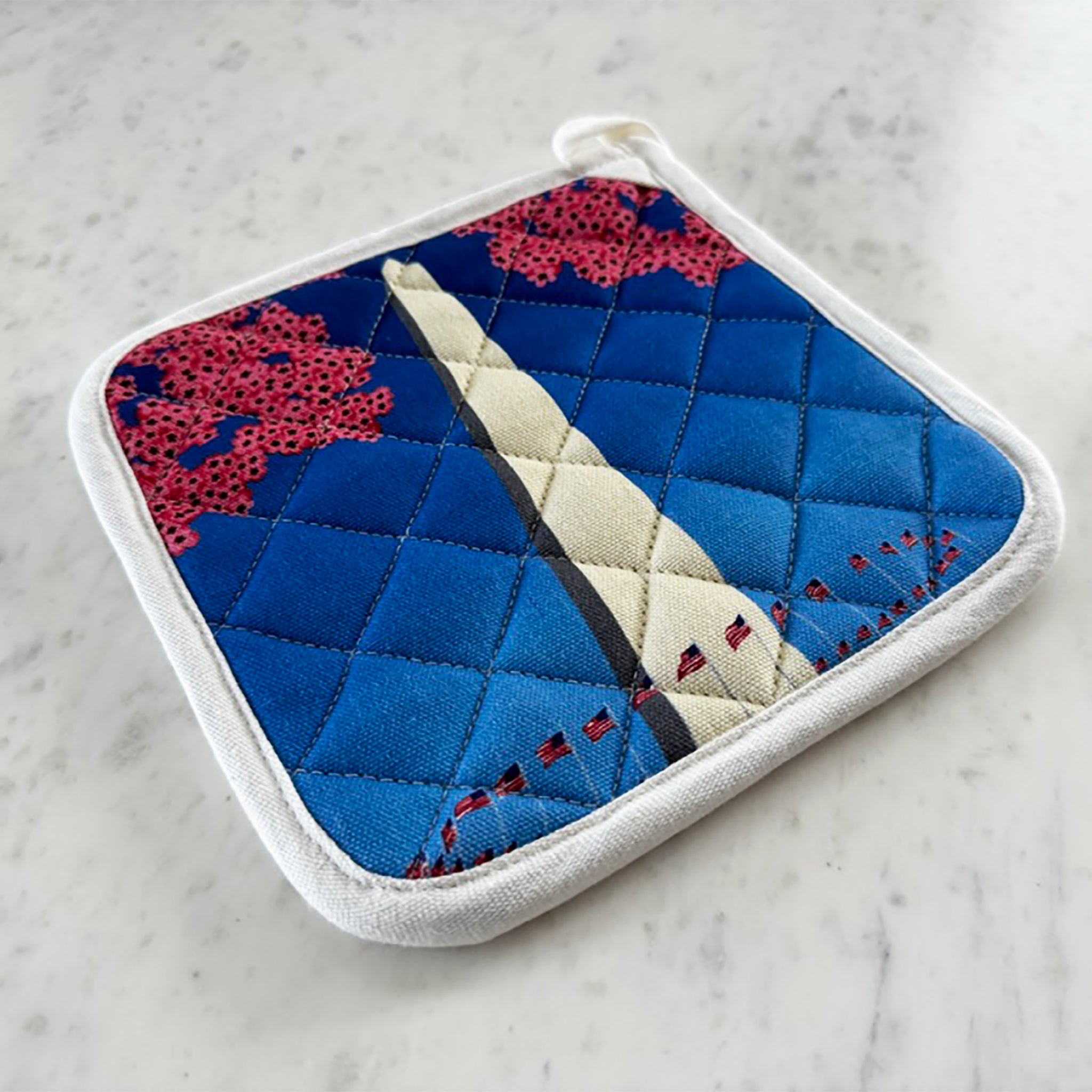 Washington Monument Cherry Blossom Pot Holder - Heat Resistant Kitchen Trivet for Hot Pans, Pots & Dishes - Perfect for Cherry Blossom Festival, Spring Decor & Washington DC Souvenirs