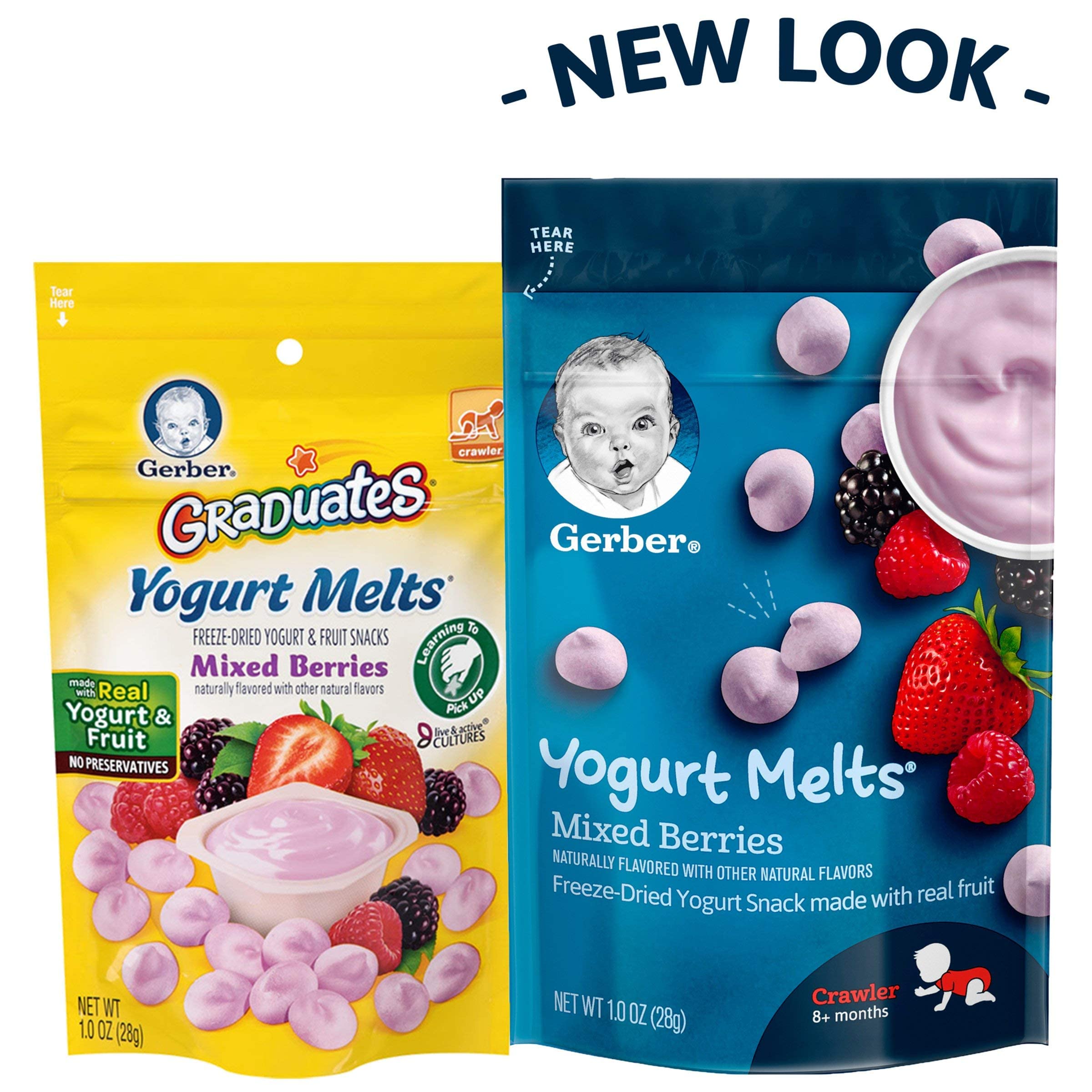 Organic Gerber Baby Yogurt Melts - Mixed Berries Flavor, 1 oz Resealable Bag | Healthy Snack for Infants & Toddlers | Perfect for On-the-Go, Daycare & Travel Snacking