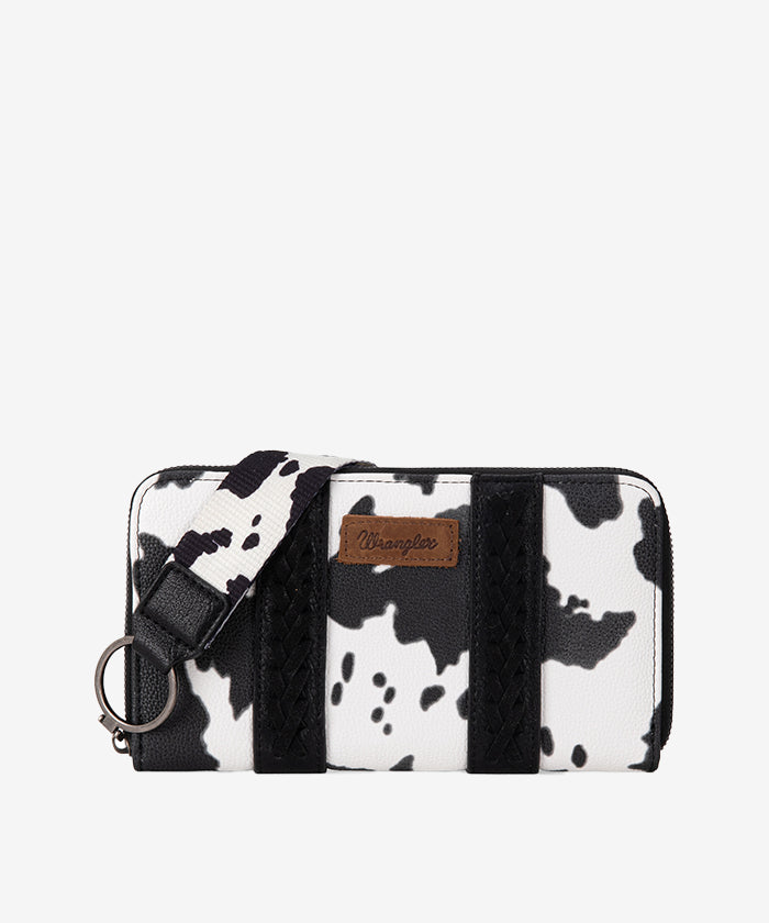 Wrangler Genuine Leather Cow Print Bifold Wallet for Men - Stylish & Durable RFID Blocking Wallet for Everyday Use and Travel