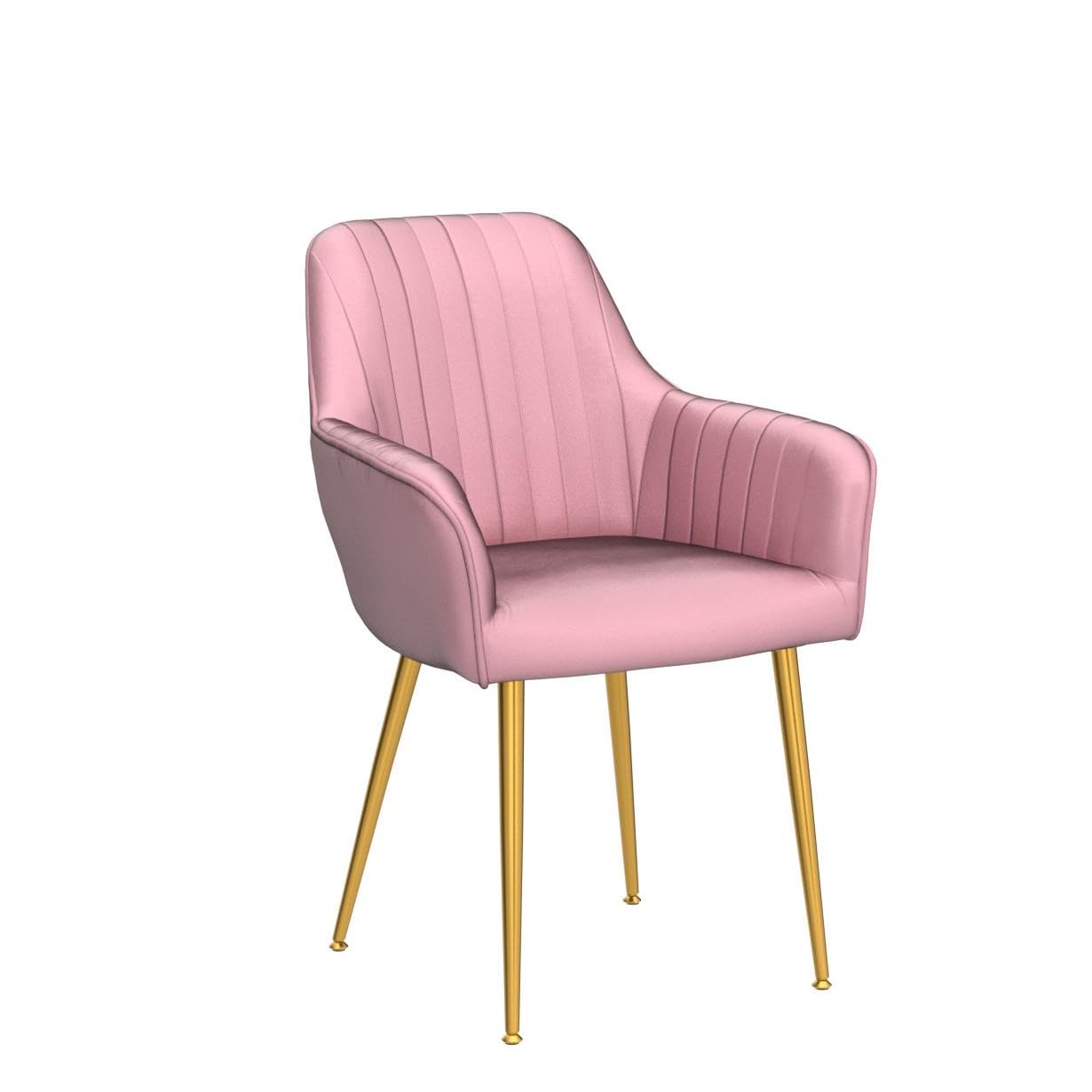 Luxury Set of 2 Pink Velvet Dining Chairs with Gold Plated Legs - Upholstered Accent Chairs for Living Room, Dining Room & Home Decor | Modern Comfort Seating for Entertaining Guests